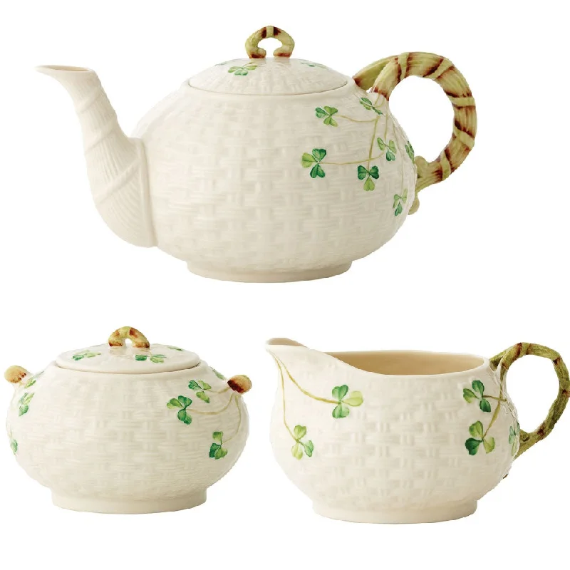 Belleek Classic Shamrock Irish Tea Set