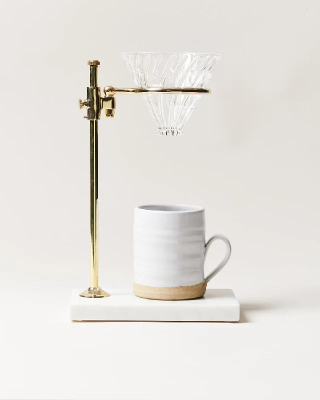 Brass and Marble Pour Over Stand