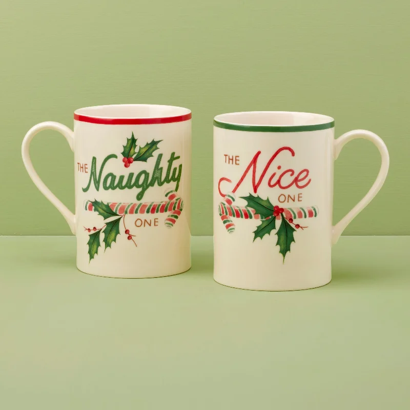 Holiday Naughty & Nice Mugs, Set of 2