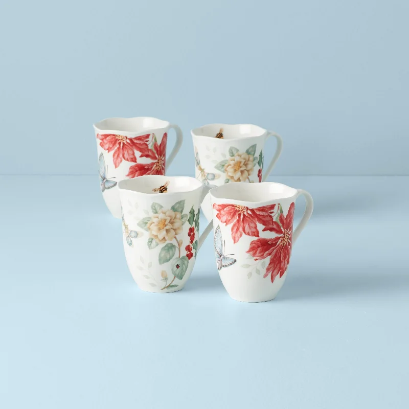 Butterfly Meadow Holiday 4-Piece Mug Set