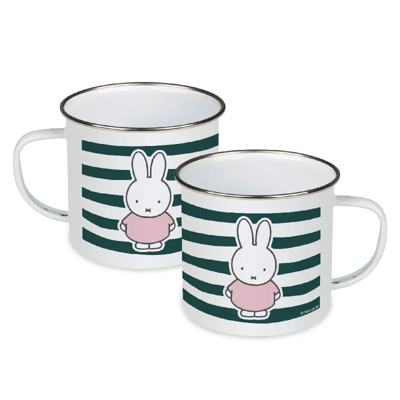 miffy floral expression stripes enamel mug