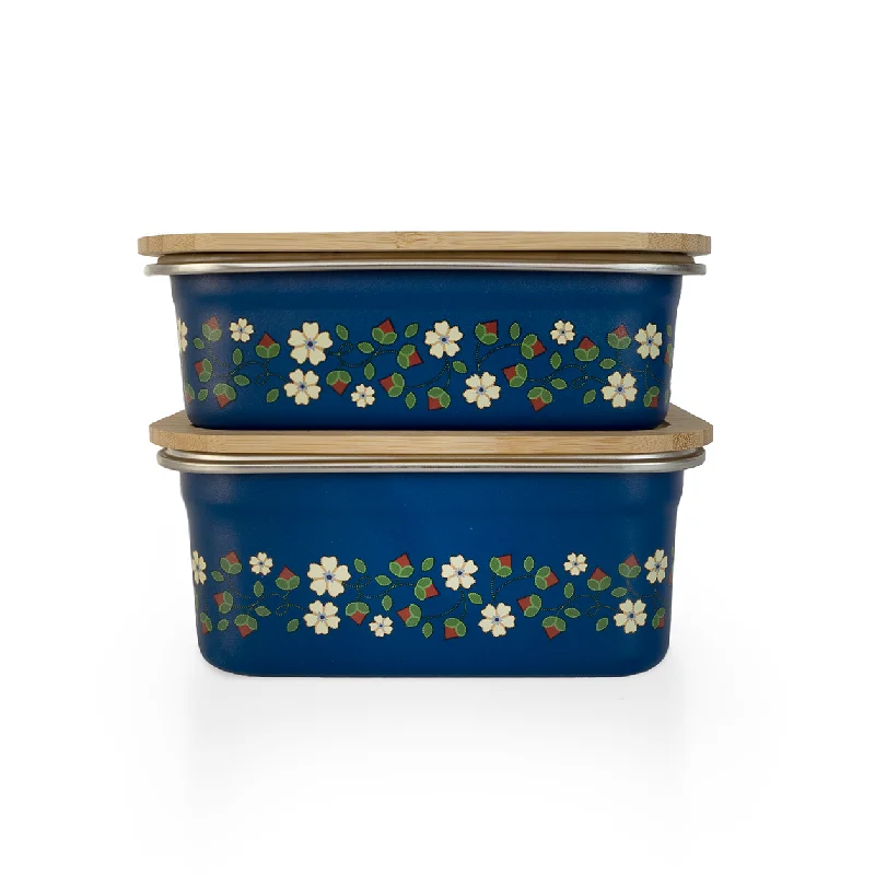 Floral Feast Lunch Boxes – Blue