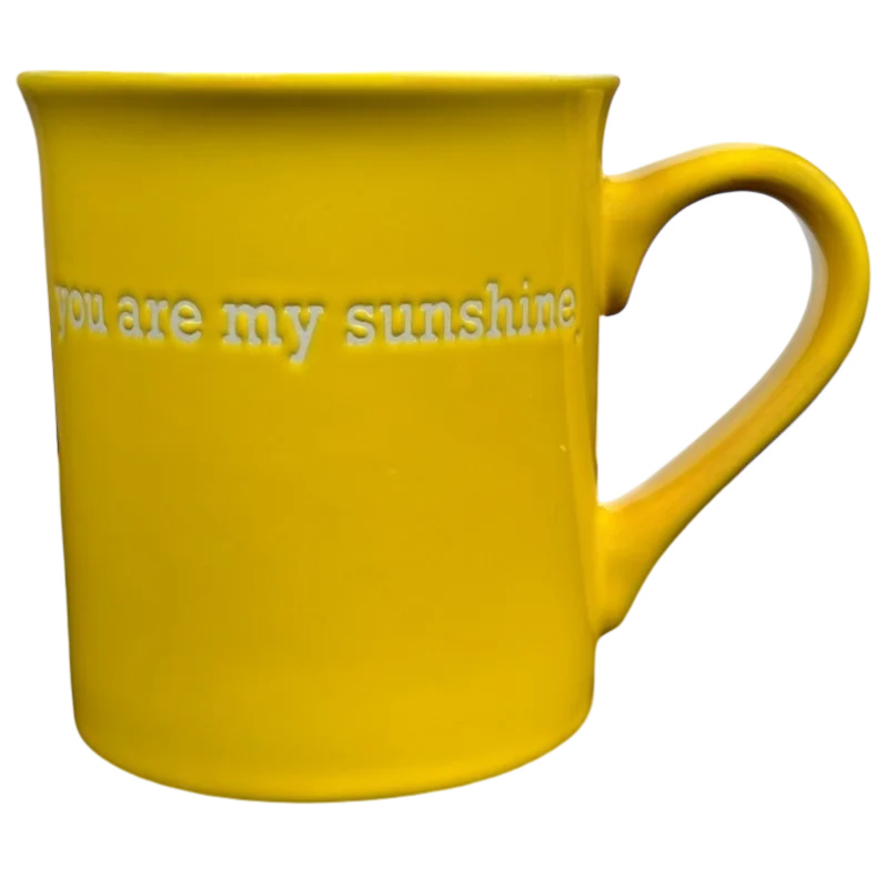 You Are My Sunshine Etched Yellow Mug With White Interior