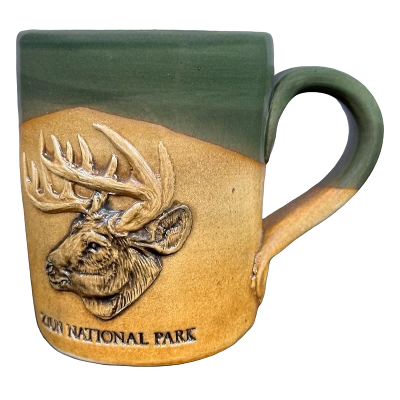 Zion National Park Embossed Moose Mug Cold Mountain Pottery