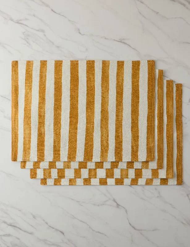 Painterly Stripe Linen Placemats (Set of 4) by Sarah Sherman Samuel