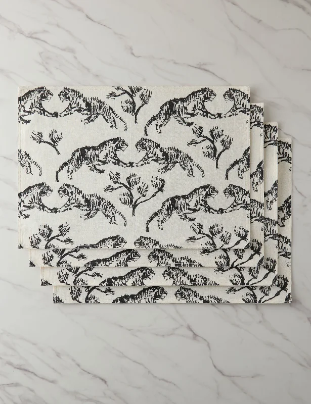 Tiger Linen Placemats (Set of 4) by Sarah Sherman Samuel