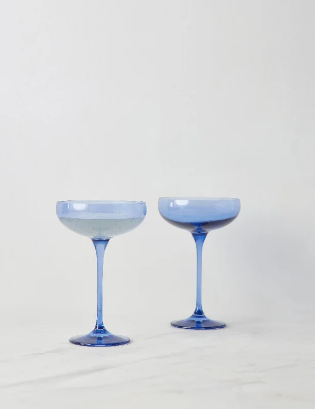 Champagne Coupes (Set of 2) by Estelle Colored Glass