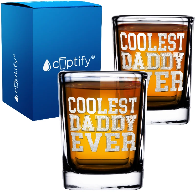 Coolest Daddy Ever 2oz Square Shot Glasses - Set of 2