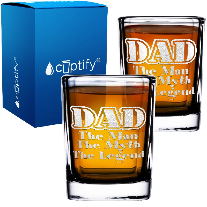 Dad The Myth The Legend 2oz Square Shot Glasses - Set of 2