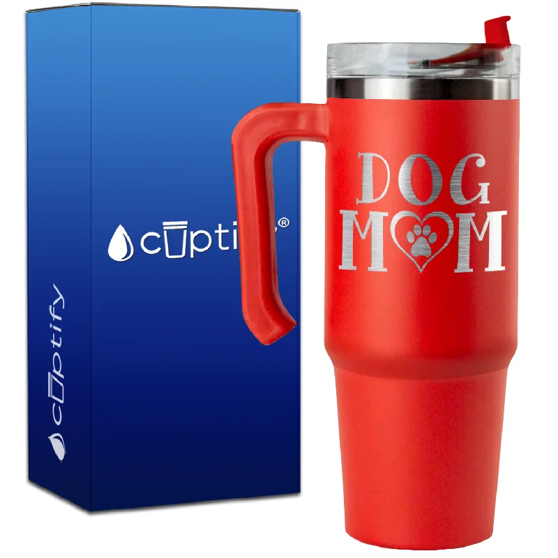 Dog Mom Heart on 30oz Mom Travel Mug