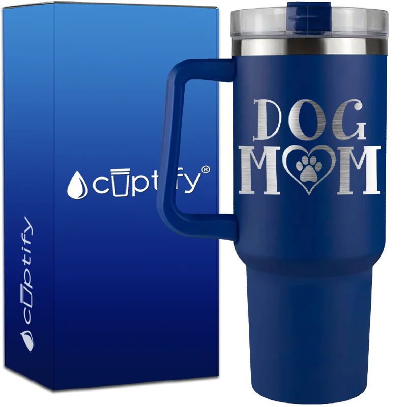 Dog Mom Heart on 40oz Mom Traveler Mug