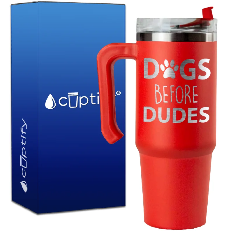 Dogs before Dudes on 30oz Travel Mug