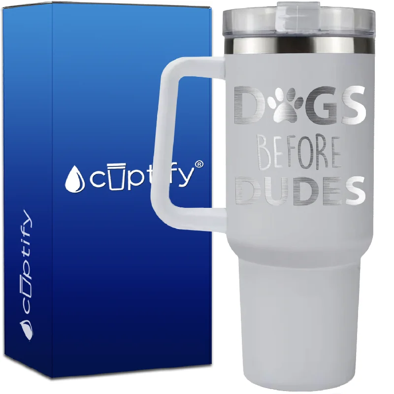 Dogs before Dudes on 40oz Traveler Mug