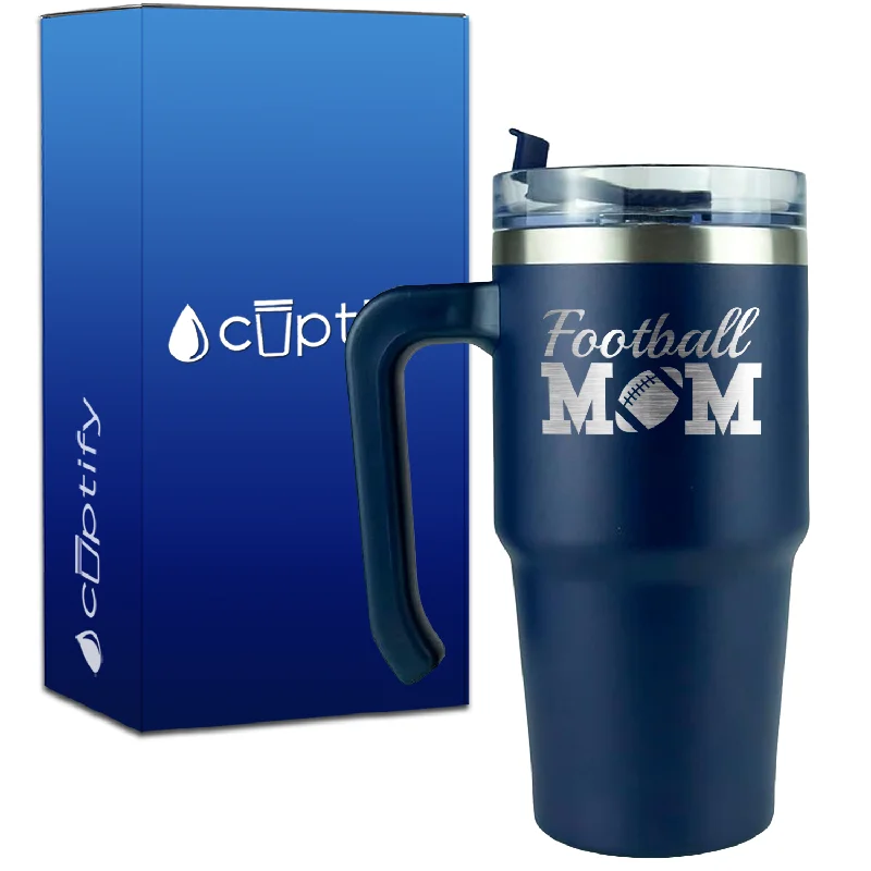 Football Mom on 20oz Mom Travel Mug