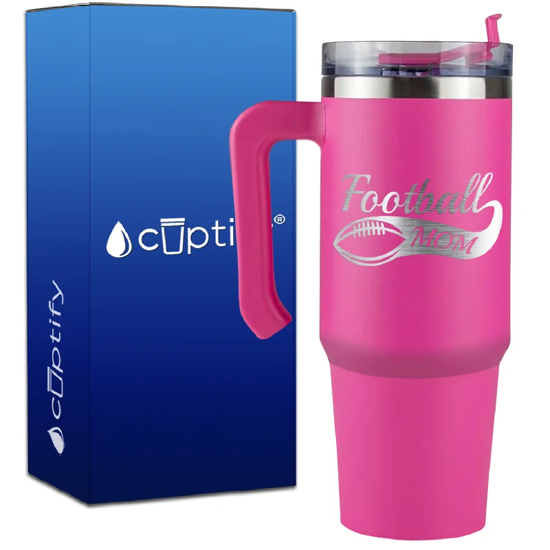 Football Mom Swoosh on 30oz Mom Travel Mug