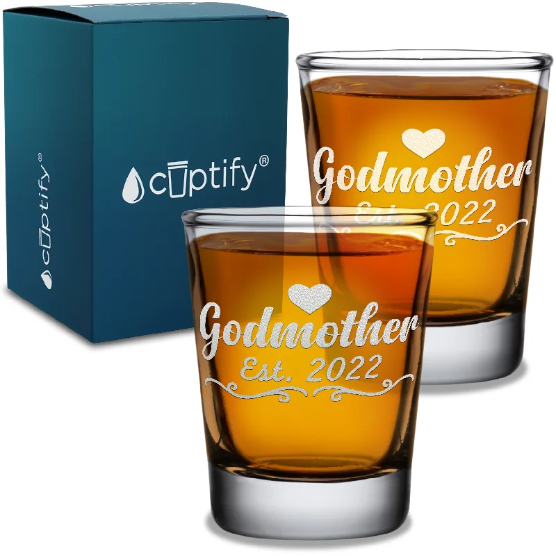 Godmother Est. 2022 2oz Shot Glasses - Set of 2