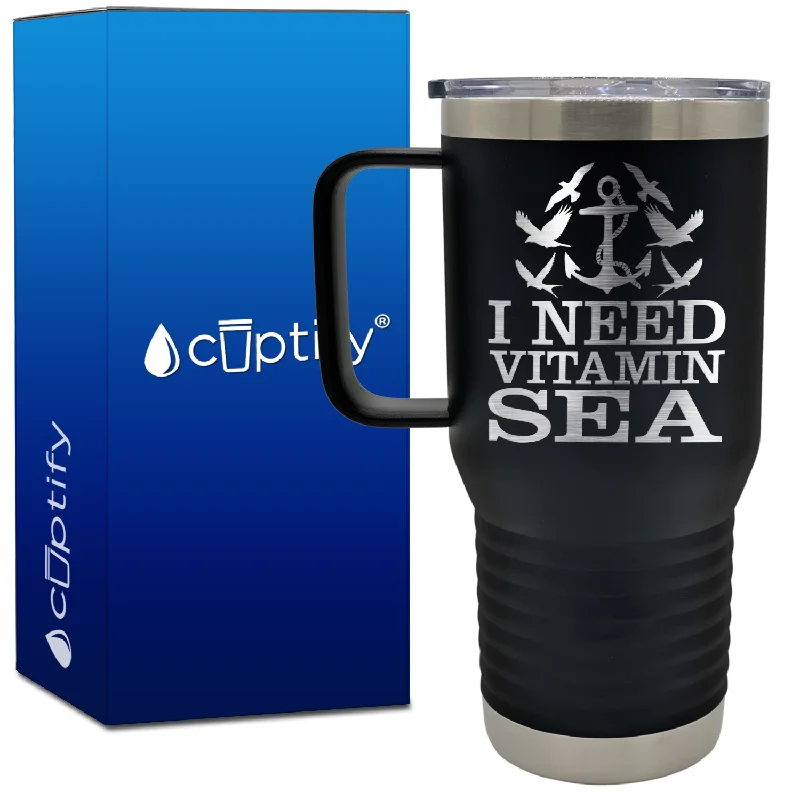 I Need Vitamin Sea 20oz Beach Life Travel Mug