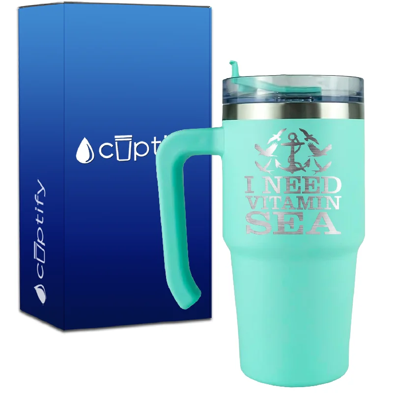 I Need Vitamin Sea on 20oz Beach Life Travel Mug