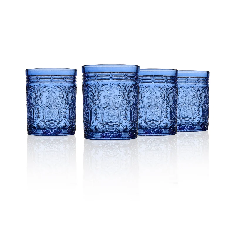 Jax Blue Double Old Fashion, Set of 4