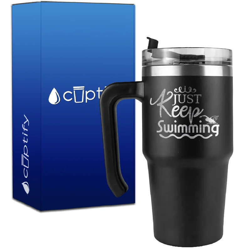 Just Keep Swimming on 20oz Swimming Travel Mug