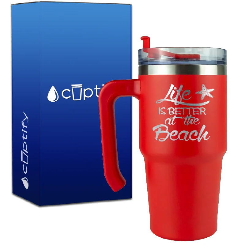 Life is Better at the Beach Starfish on 20oz Beach Life Travel Mug