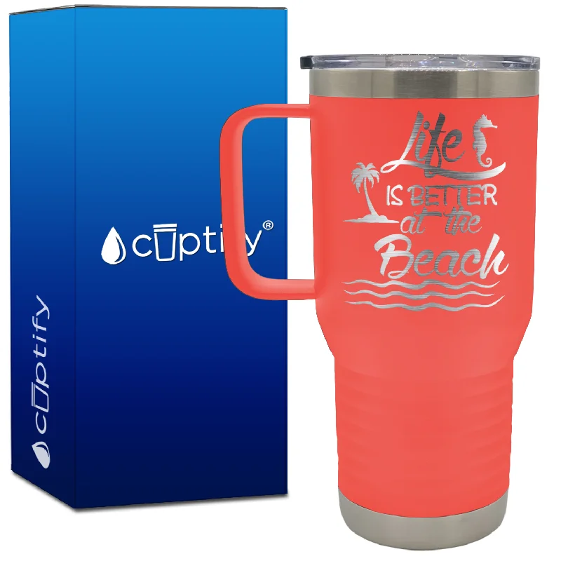 Life is Better at the Beach Wavy 20oz Beach Life Travel Mug