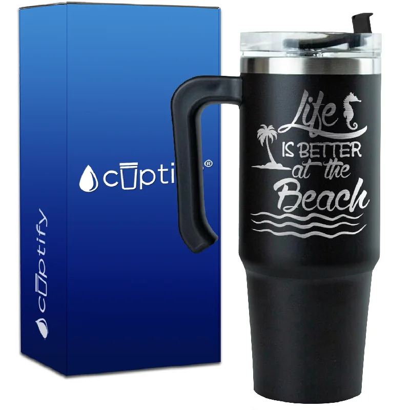 Life is Better at the Beach Wavy on 30oz Beach Life Travel Mug