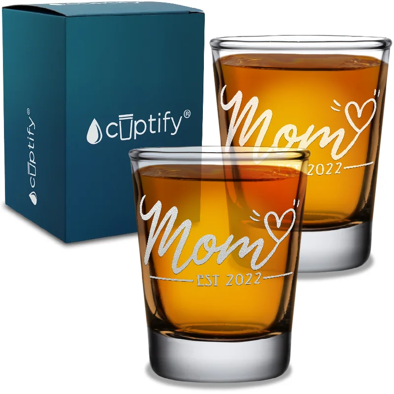 Mom Est 2022 2oz Shot Glasses - Set of 2