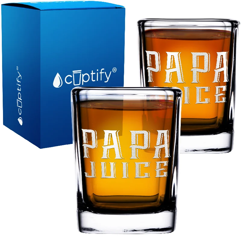 Papa Juice 2oz Square Shot Glasses - Set of 2