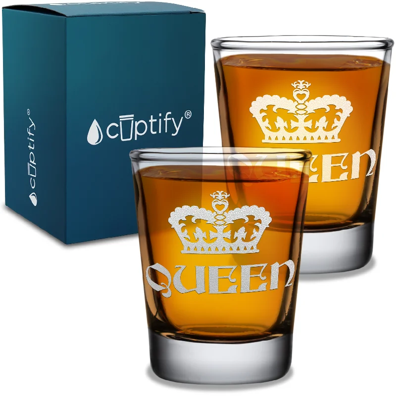 Queen Crown 2oz Shot Glasses - Set of 2