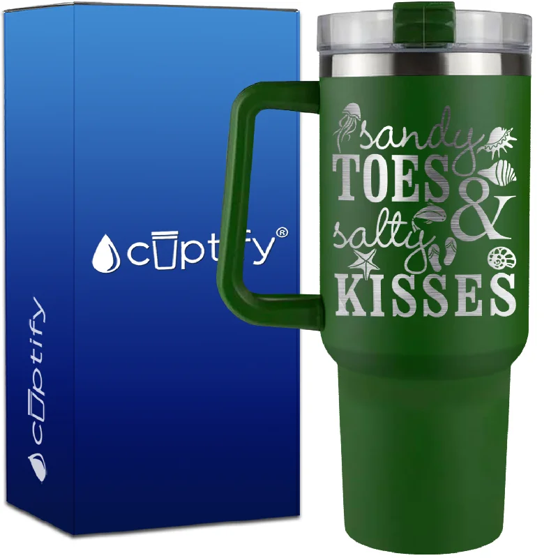 Sandy Toes and Salty Kisses on 40oz Beach Life Traveler Mug