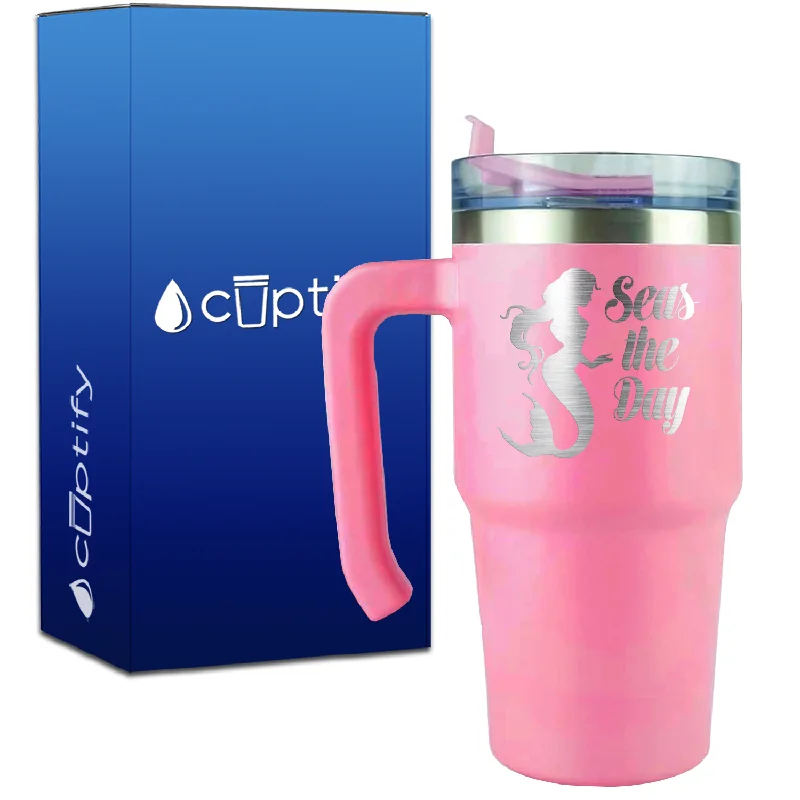 Seas the Day on 20oz Beach Life Travel Mug