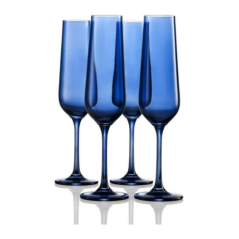 Sheer Blue Flute, Set of 4