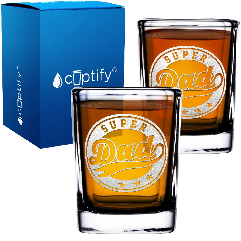 Super Dad 2oz Square Shot Glasses - Set of 2