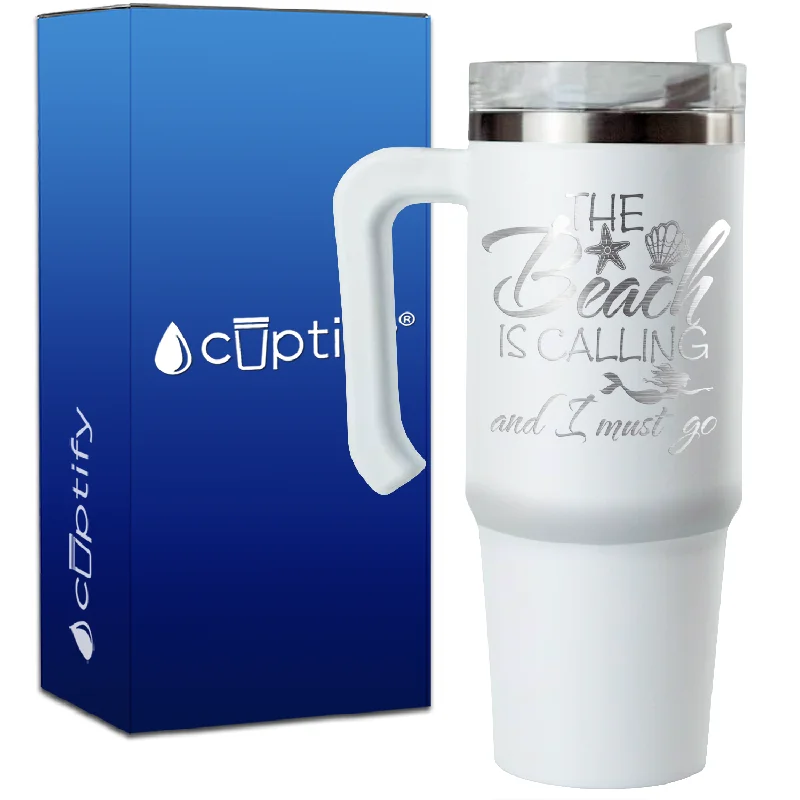 The Beach is Calling on 30oz Beach Life Travel Mug