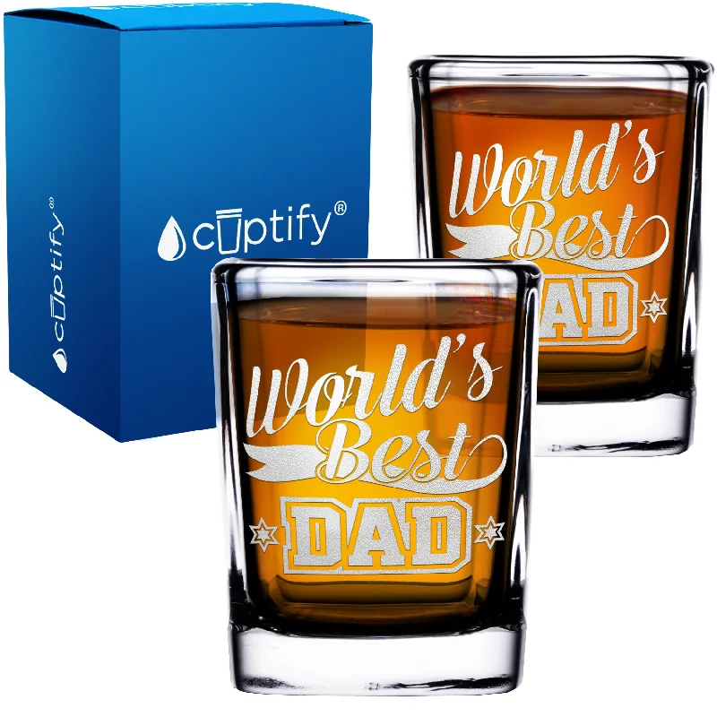 World's Best Dad 2oz Square Shot Glasses - Set of 2